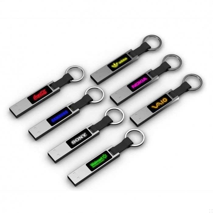 LED Slim metal w keychain usb