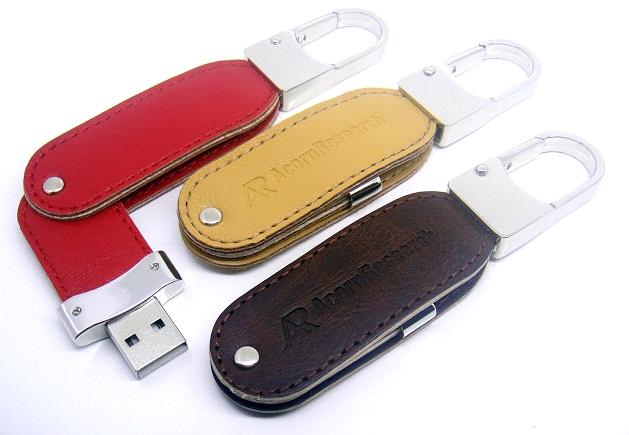 Swivel leather usb flash drive