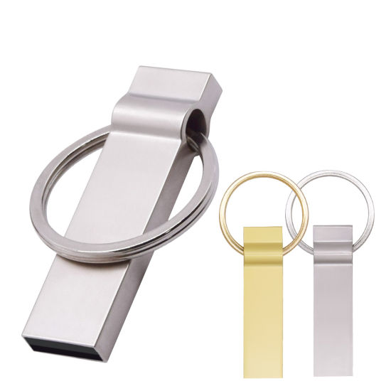 Minimalist Metal Capless with keychain usb flash drive